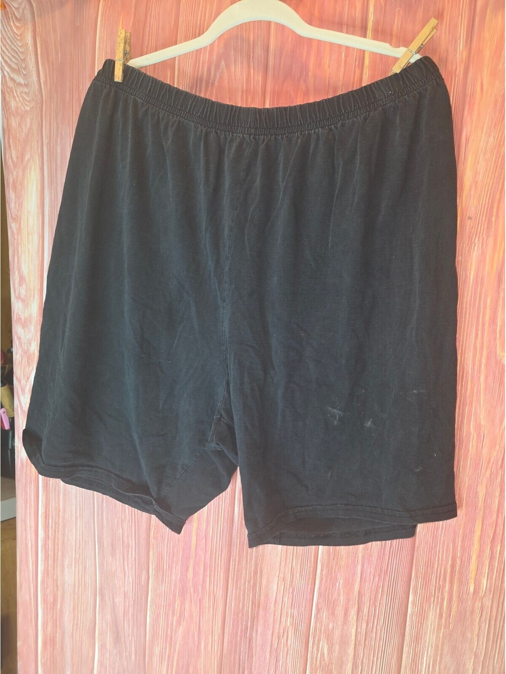 Just My Size Black Cotton Elastic Waist Shorts Size 3X